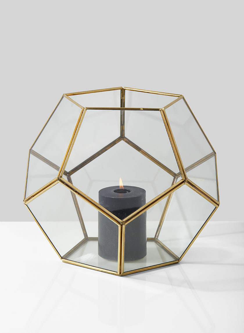 11in Wide Glass Honeycomb Candleholder Decor Jamali-garden