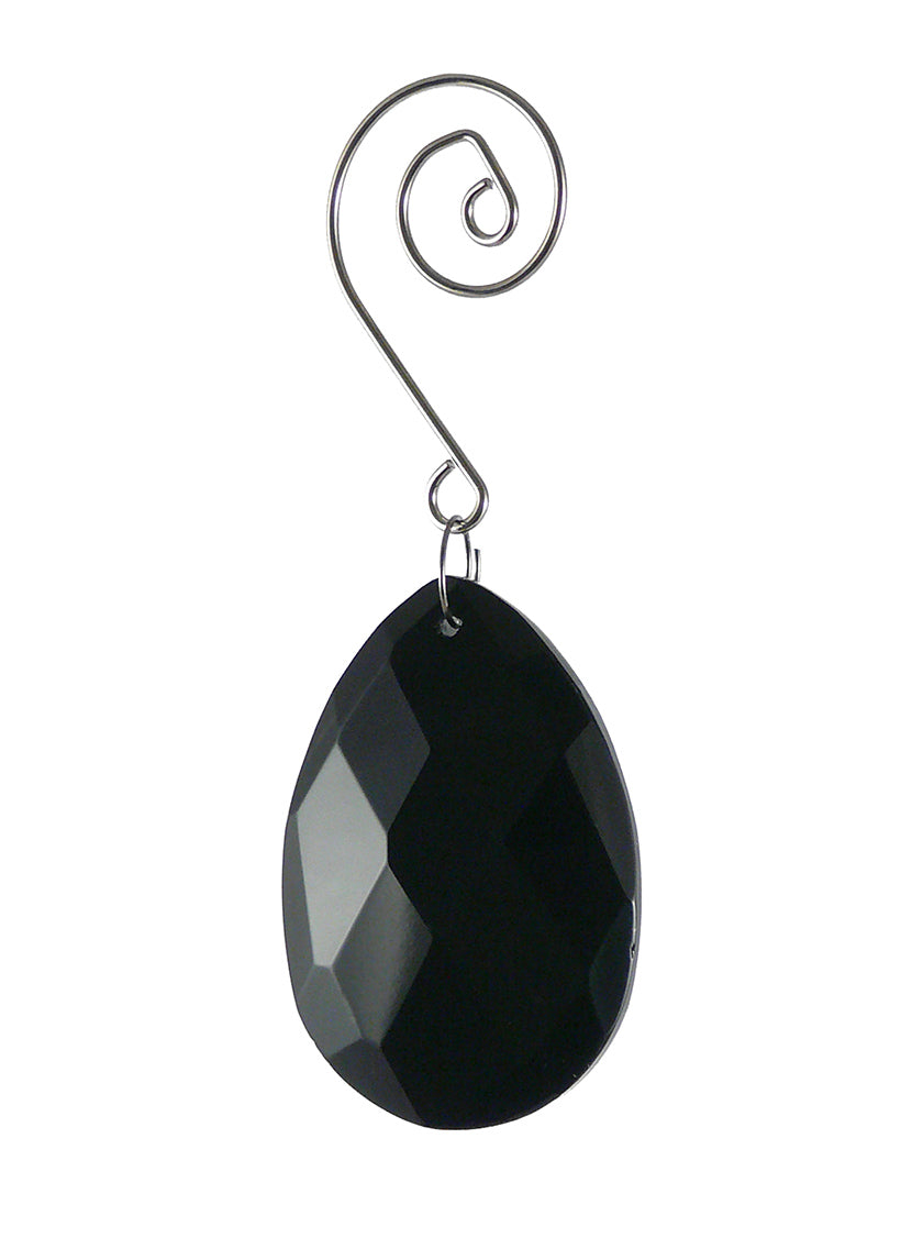 2in Long Black Crystal Teardrop Decor Jamali-garden