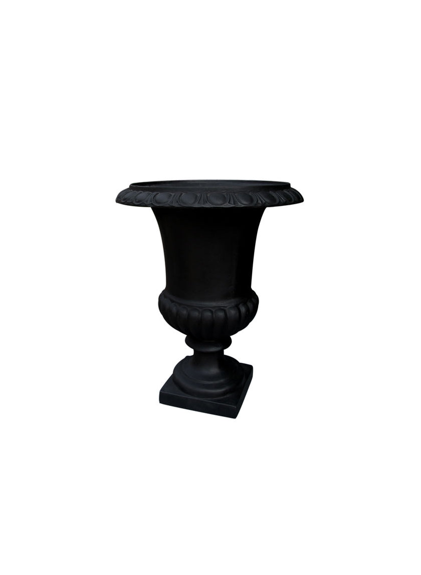18in Tall Black Urn Decor Jamali-garden