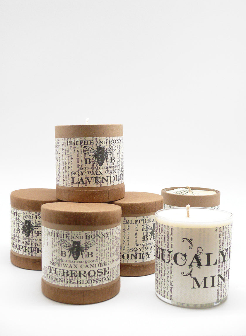 40 Hour Blithe &amp; Bonny Eucalyptus Mint Scented Candle Decor Jamali-garden