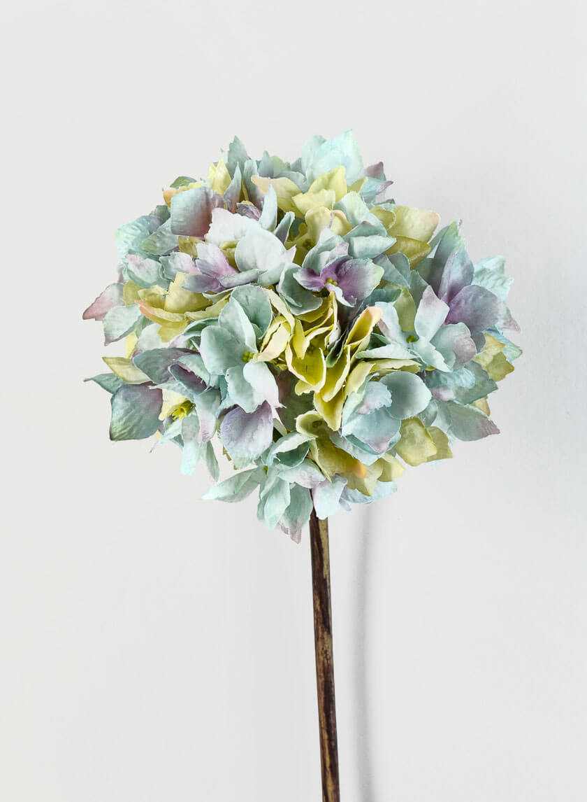 20in Long Blue &amp; Green Single Hydrangea Spray Decor Jamali-garden