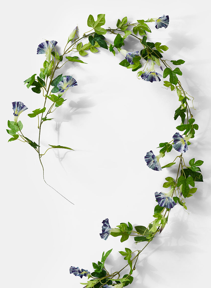 6ft Long Blue Morning Glory Garland Decor Jamali-garden