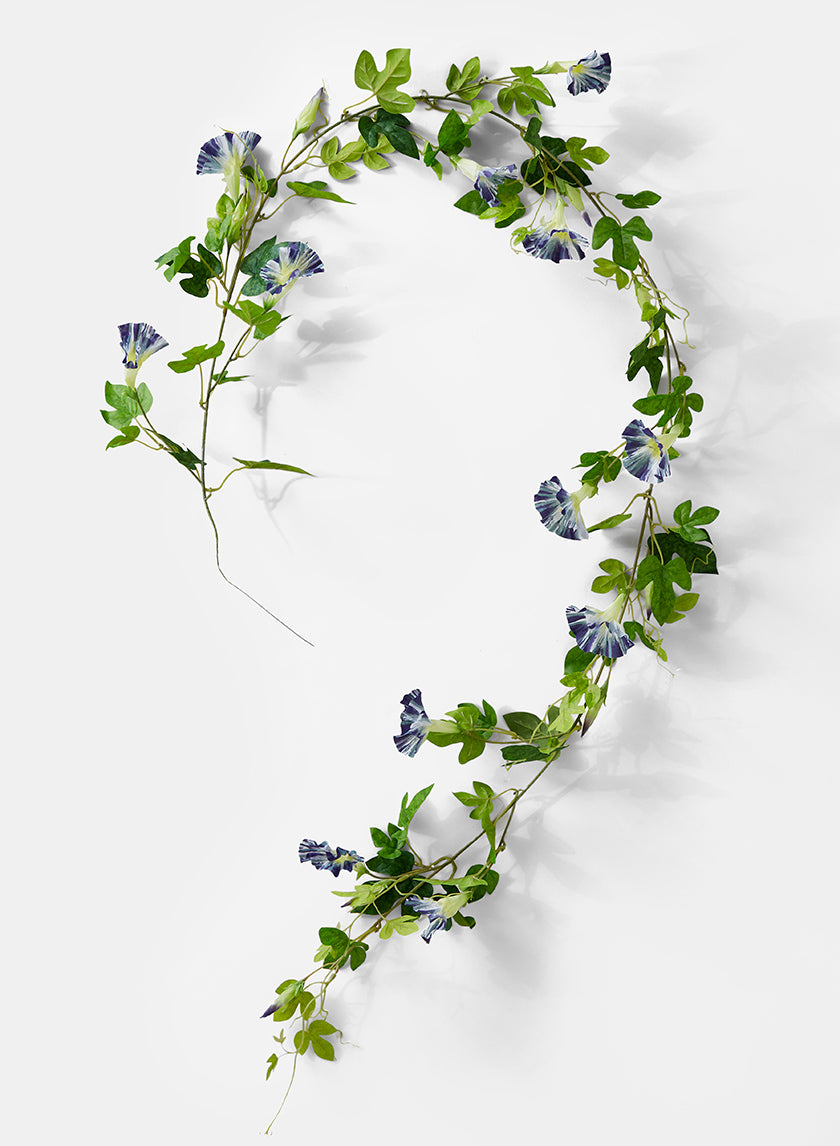6ft Long Blue Morning Glory Garland Decor Jamali-garden