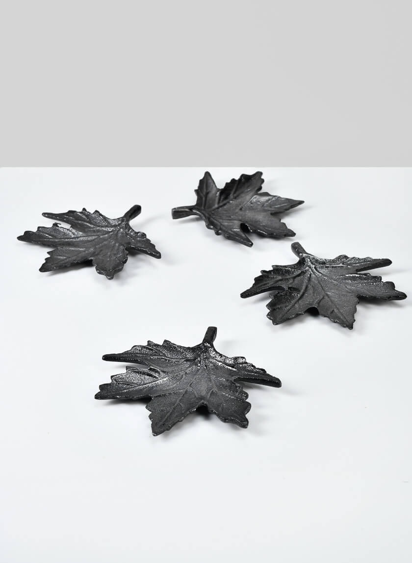 4.75in Wide Dark Platinum Maple Leaf Tray Decor Jamali-garden