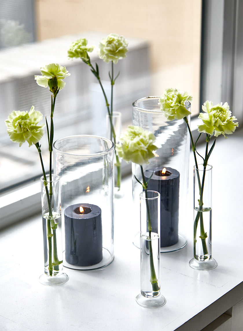 8in Tall Pedestal Glass Bud Vase Decor Jamali-garden