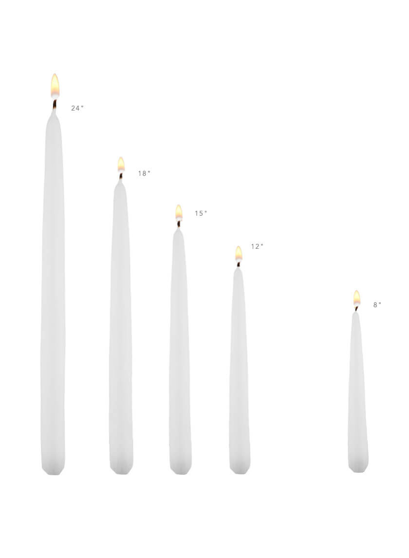 White &amp; Ivory Taper Candles Decor Jamali-garden
