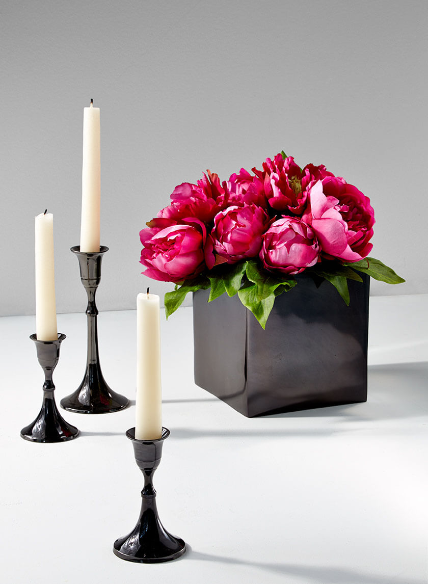 7in Tall Blackened Bronze Candlestick Decor Jamali-garden
