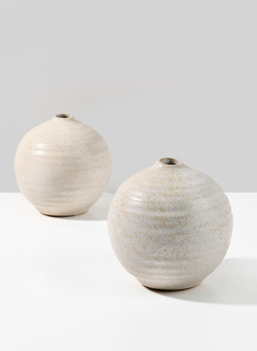 5.25in Wide Cappadocia Sandstone Ball Vase Decor Jamali-garden