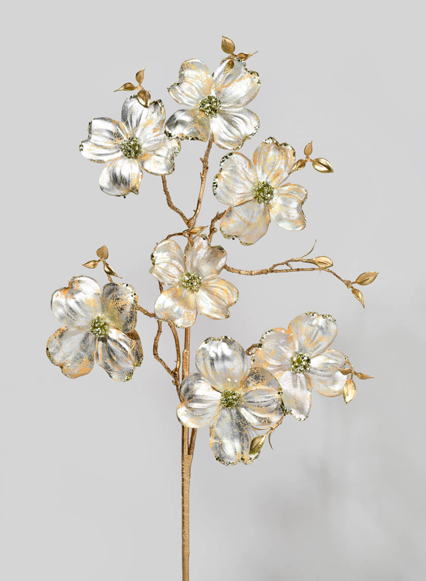 38in Long Pearl Champagne Dogwood Spray Decor Jamali-garden