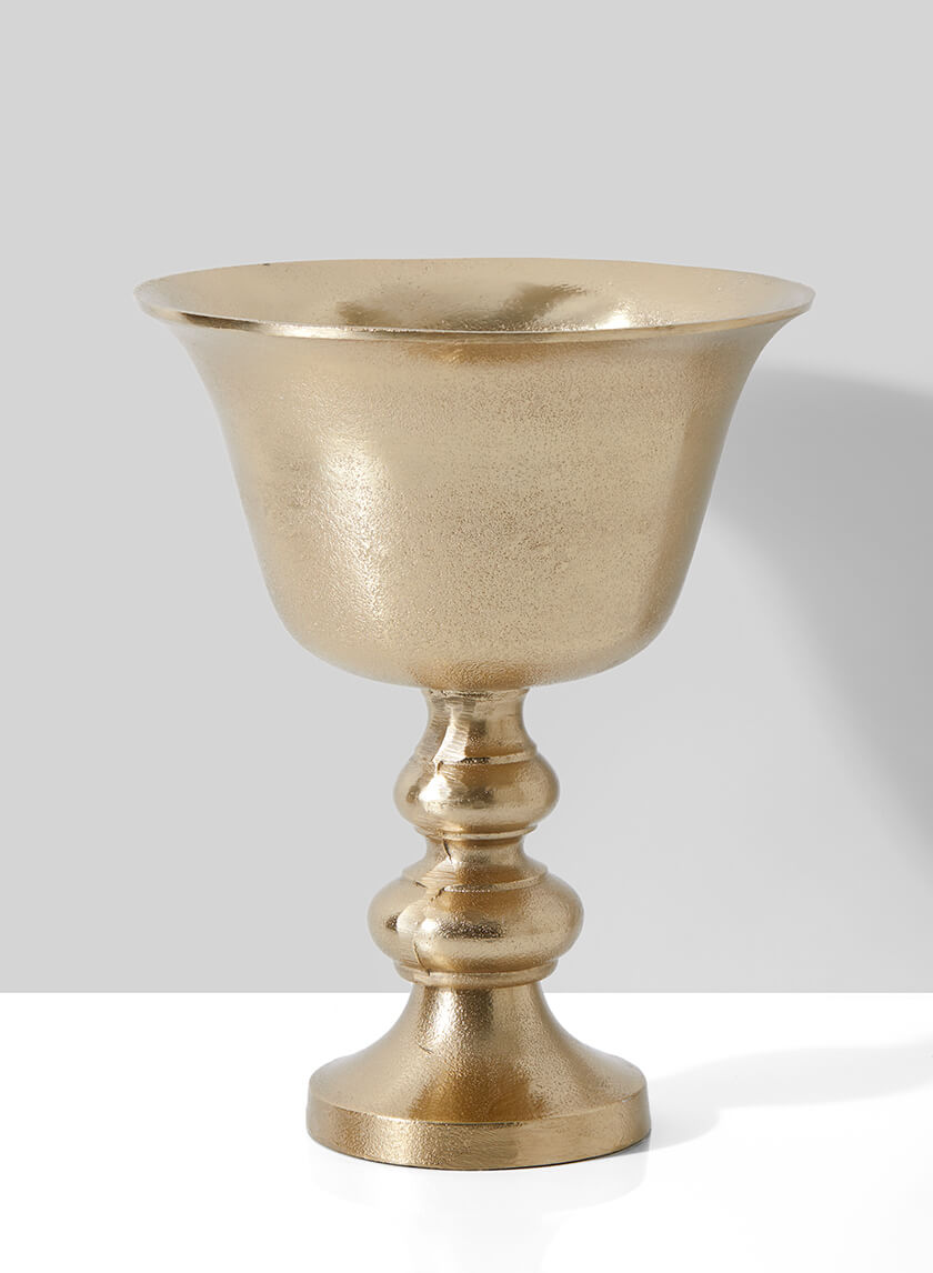 12in Chateau Gold Pedestal Urn Decor Jamali-garden