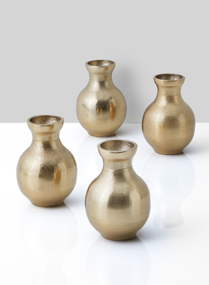 4.5in Tall Chateau Classic Gold Bud Vase Decor Jamali-garden