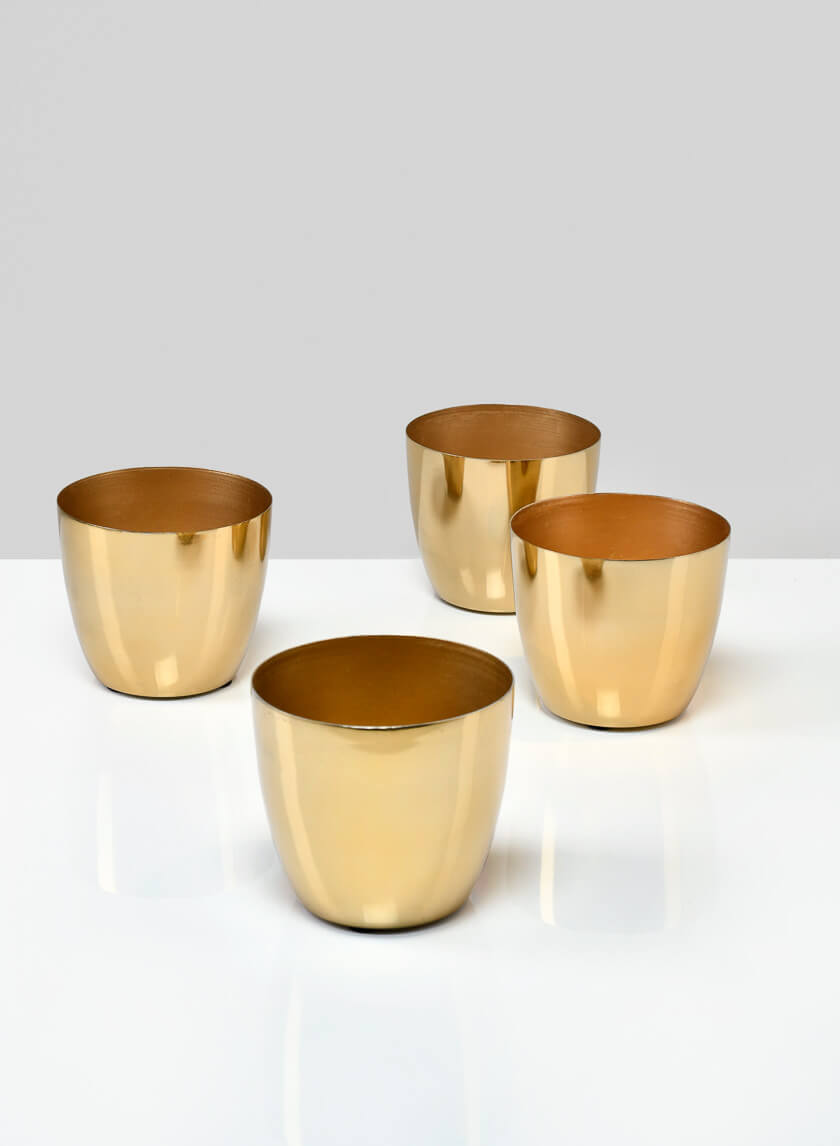 3.5in Tall Gold Elegance Cachepot Decor Jamali-garden