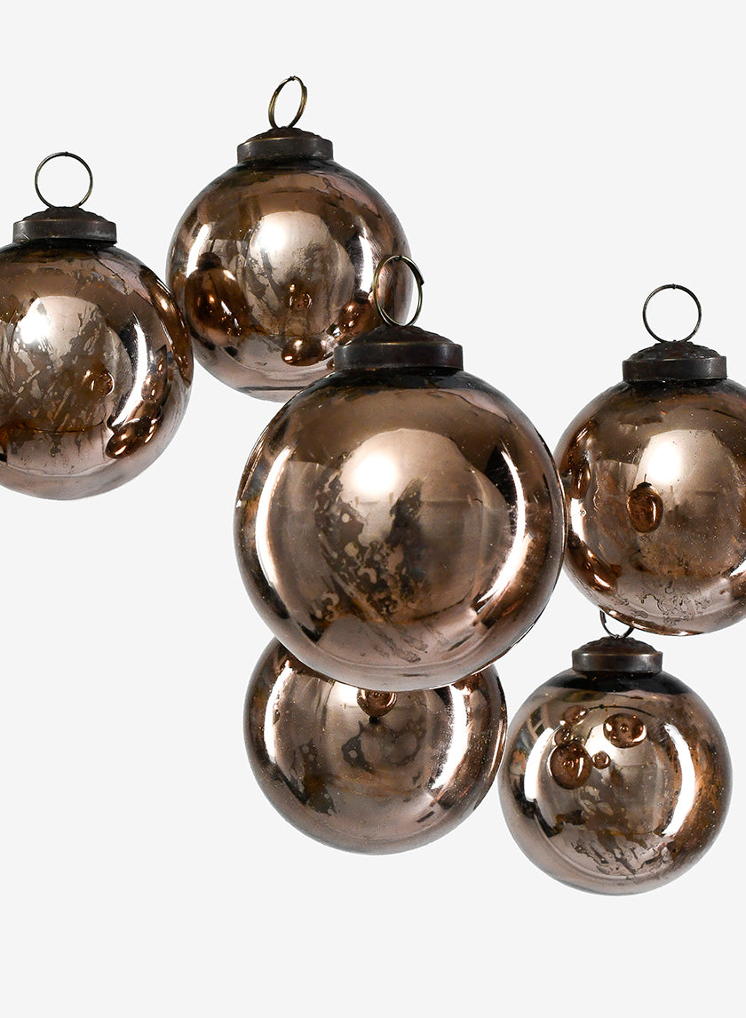 3in Round Antique Bronze Glass Ball Ornament in Window Box Decor Jamali-garden
