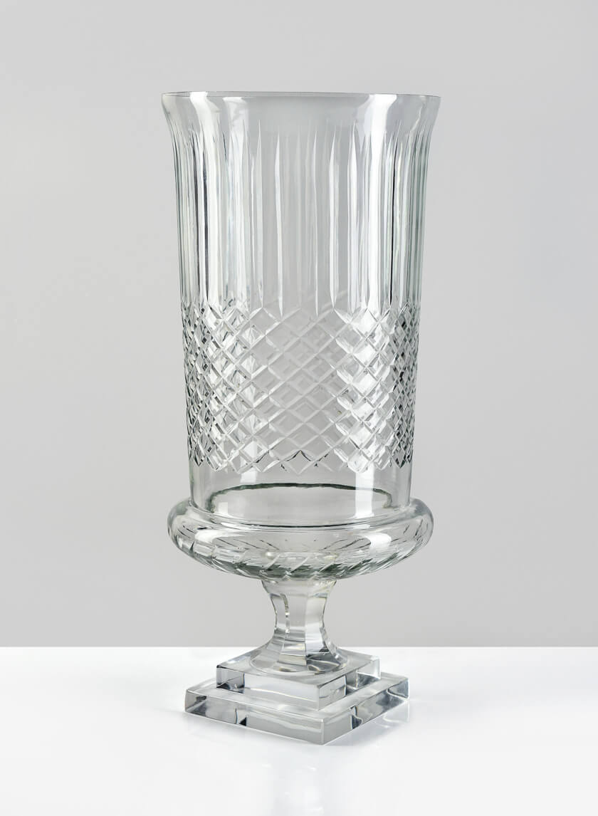 16.5in Tall Cutwork Glass Urn Decor Jamali-garden