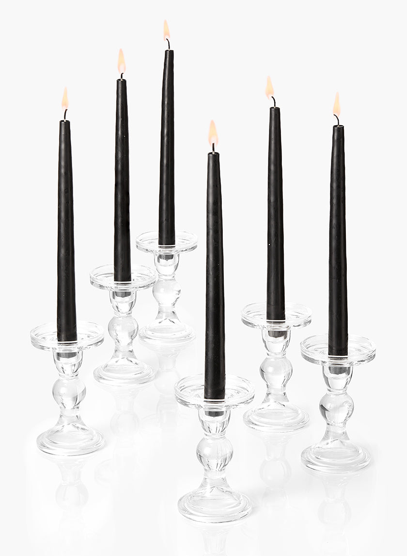 5.5in Tall Clear Glass Pillar Holder Decor Jamali-garden