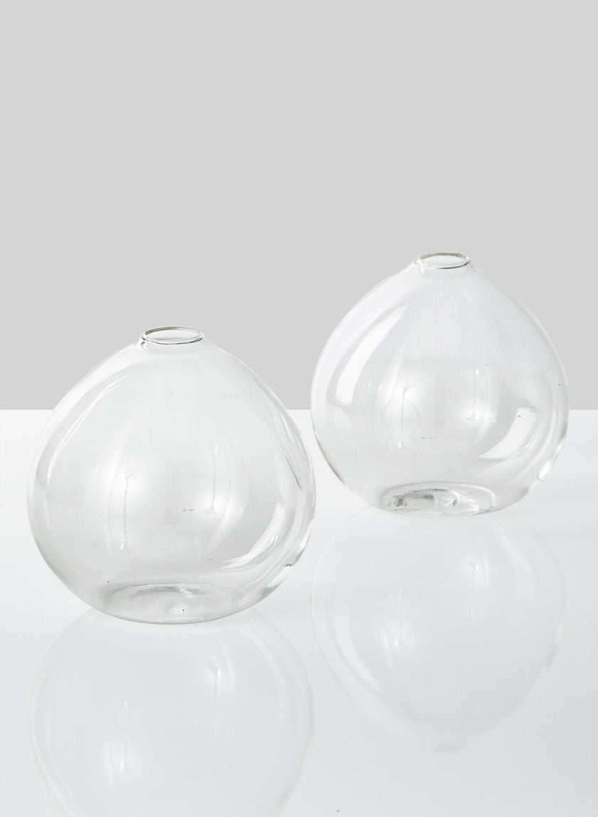 4in Wide Clear Ball Glass Vase Decor Jamali-garden