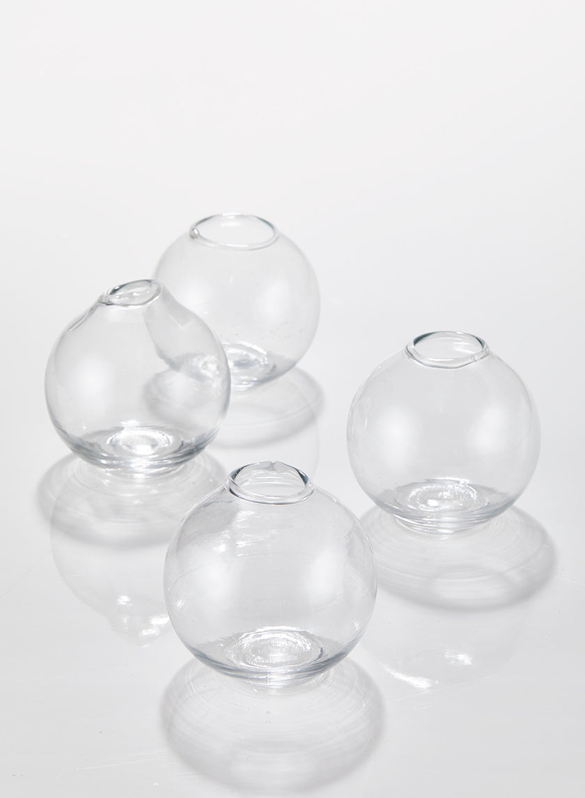 3in Wide Ball Glass Bud Vase Decor Jamali-garden