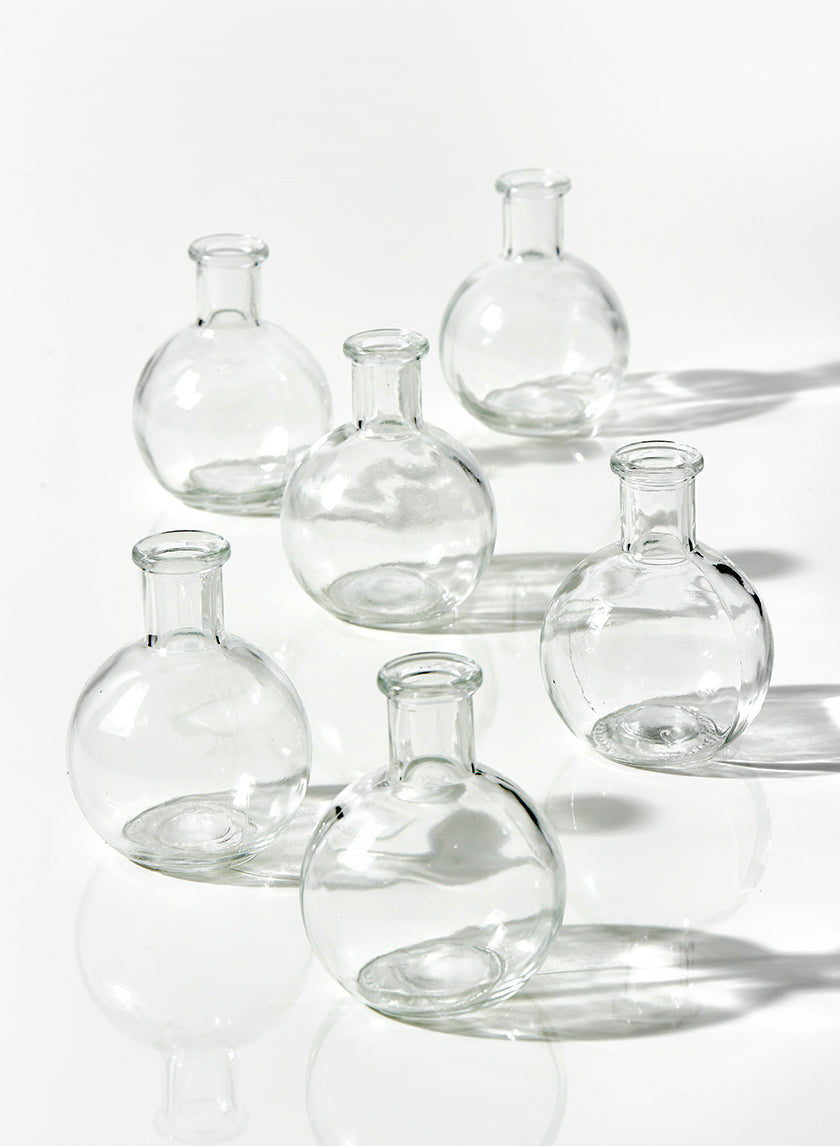 4in Tall Ball Glass Bud Vase Decor Jamali-garden