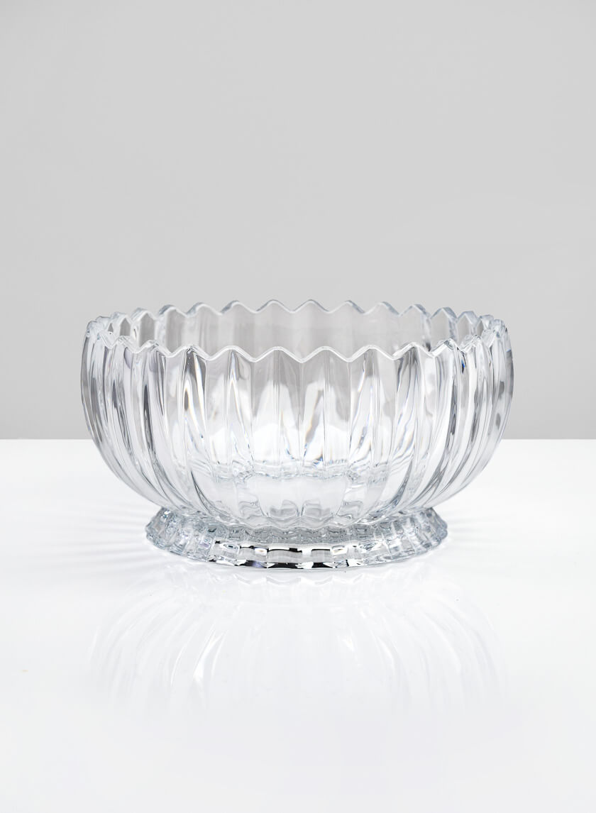 9in Wide Arctic Ice Glass Bowl Decor Jamali-garden