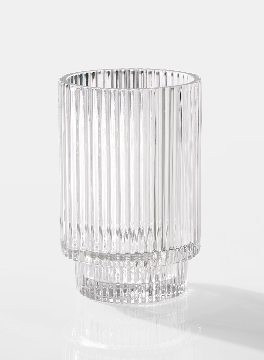 5in Tall Pleated Glass Votive Holder Decor Jamali-garden