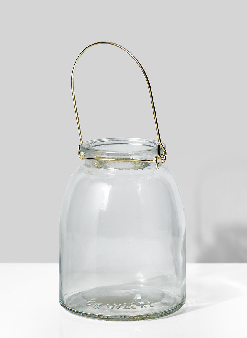 4.75in Tall Hanging Glass Jar Decor Jamali-garden