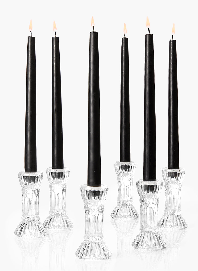 4.5in Tall Fluted Glass Candlestick Decor Jamali-garden