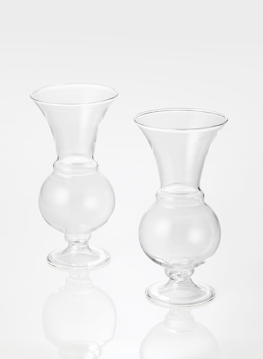 6in Tall Clear Glass Trumpet Bud Vase Decor Jamali-garden