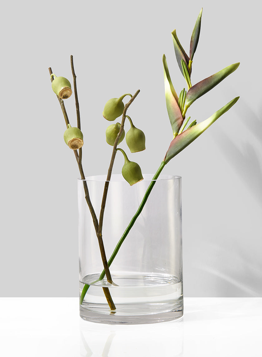 8in Tall Clear Glass Cylinder Decor Jamali-garden