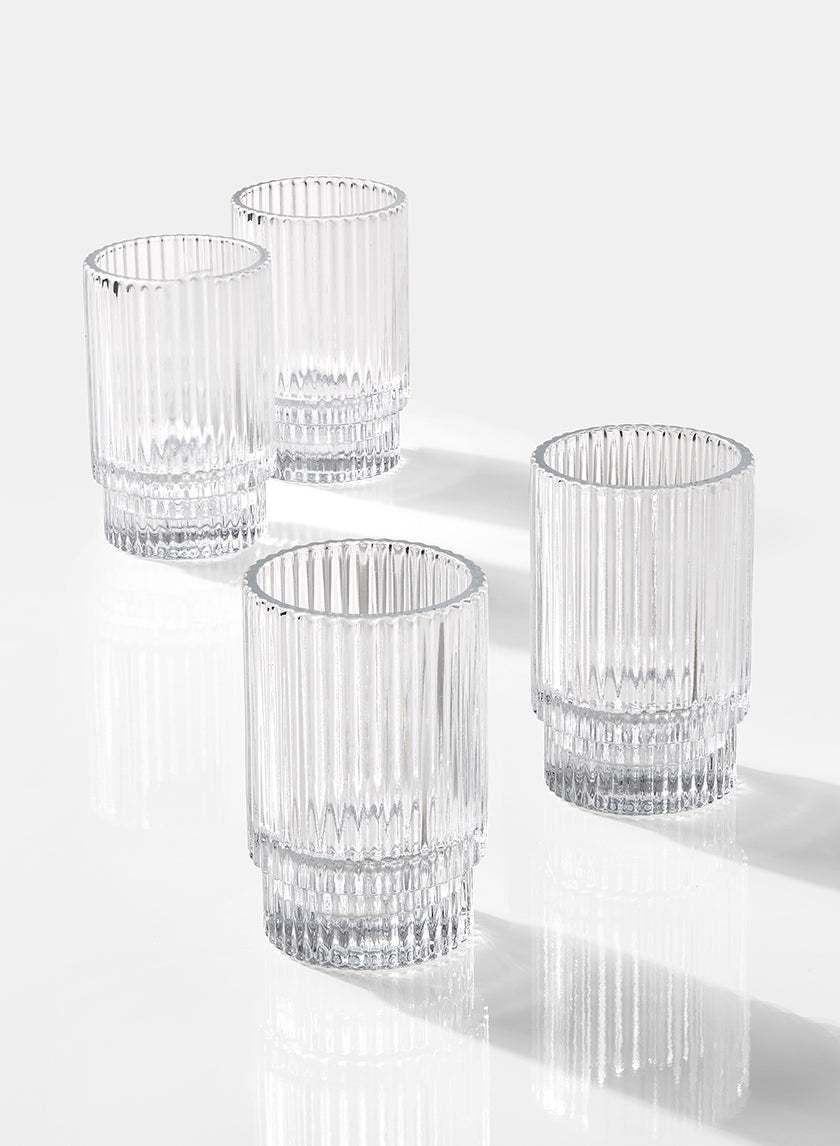 3.75in Tall Pleated Glass Votive Holder Decor Jamali-garden