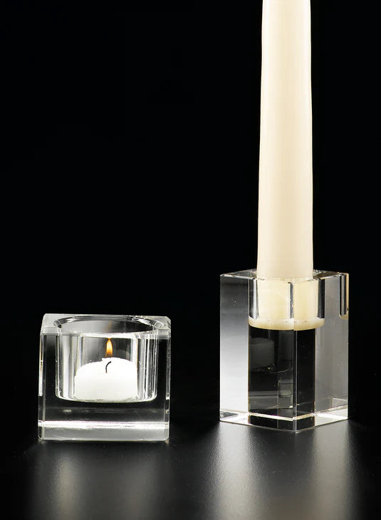 Square Crystal Candleholders Decor Jamali-garden