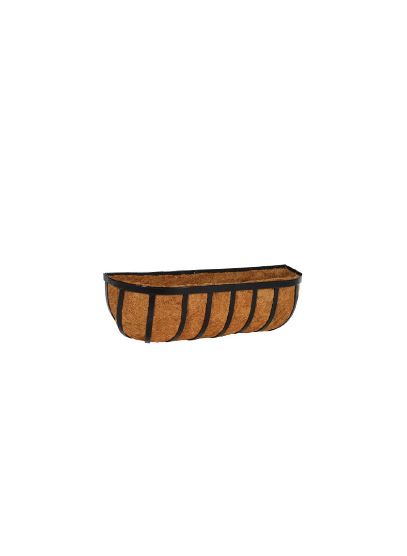 Black Wall Planter With Coco Liner Decor Jamali-garden