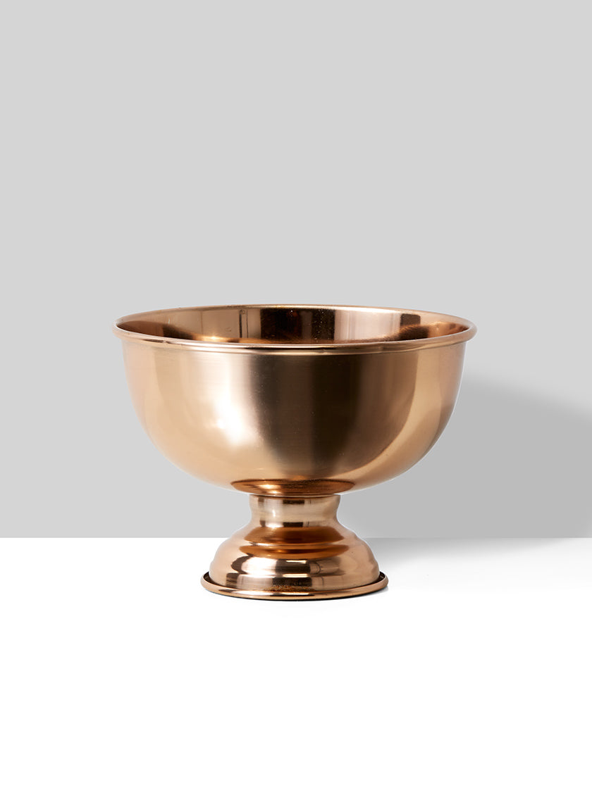 7in Wide Copper Flower Compote Decor Jamali-garden