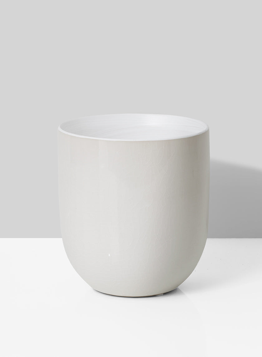 6in Tall Crackled White Ceramic Vase Decor Jamali-garden