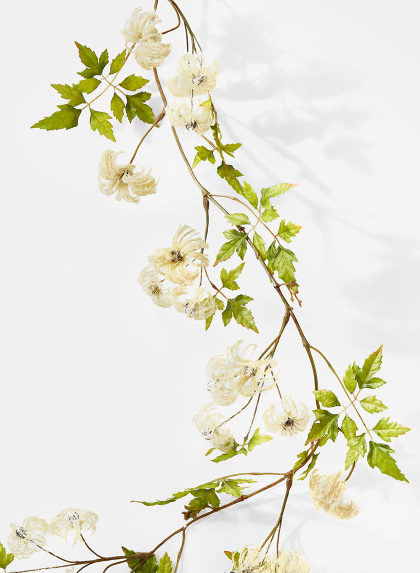 4ft Long Cream Passion Flower Garland Decor Jamali-garden