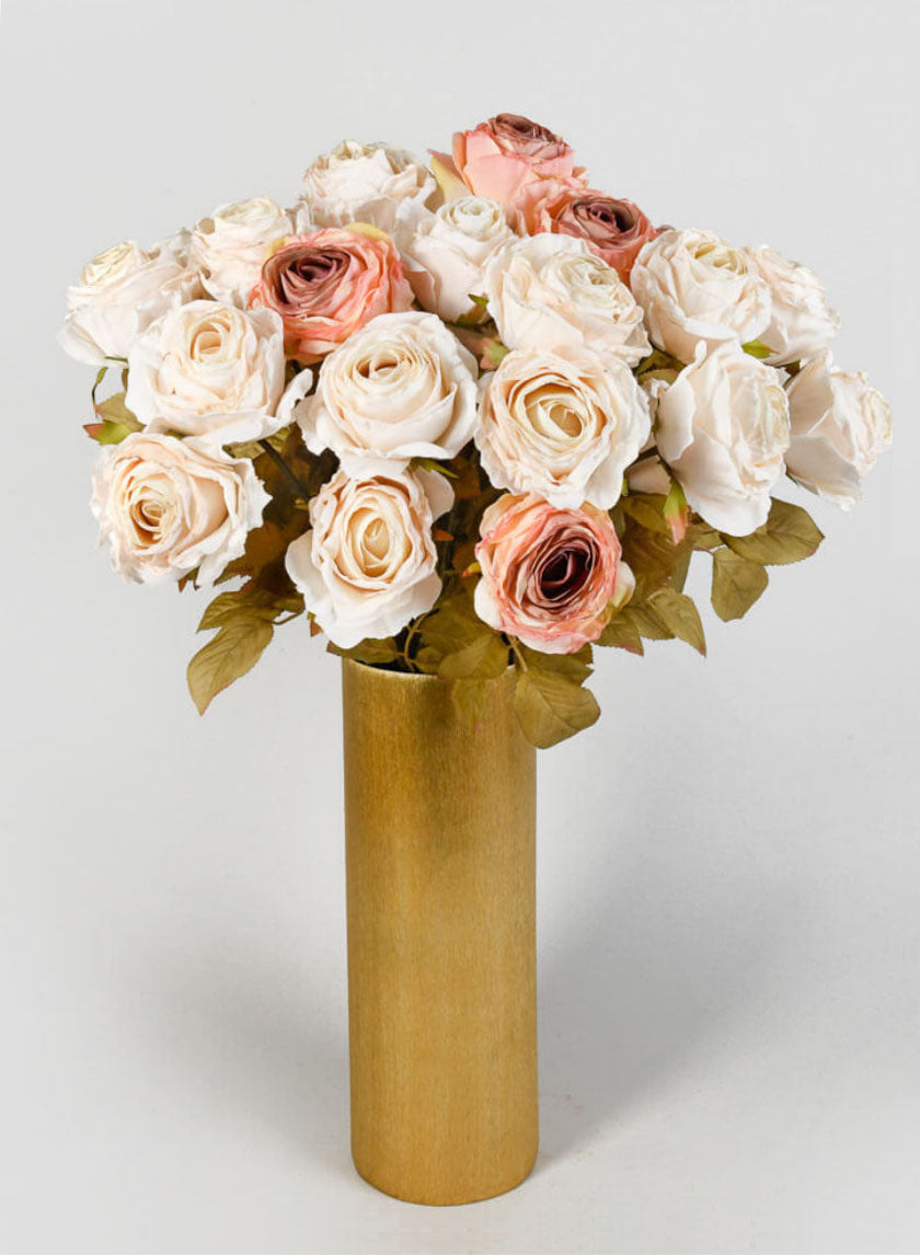 26.5in Long Cream Single Tea Rose Spray Decor Jamali-garden