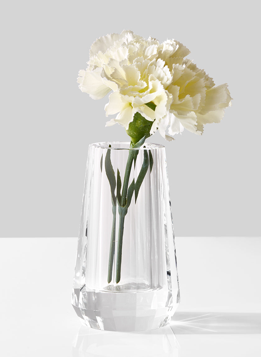 4in Tall Tapered Crystal Bud Glass Vase Decor Jamali-garden