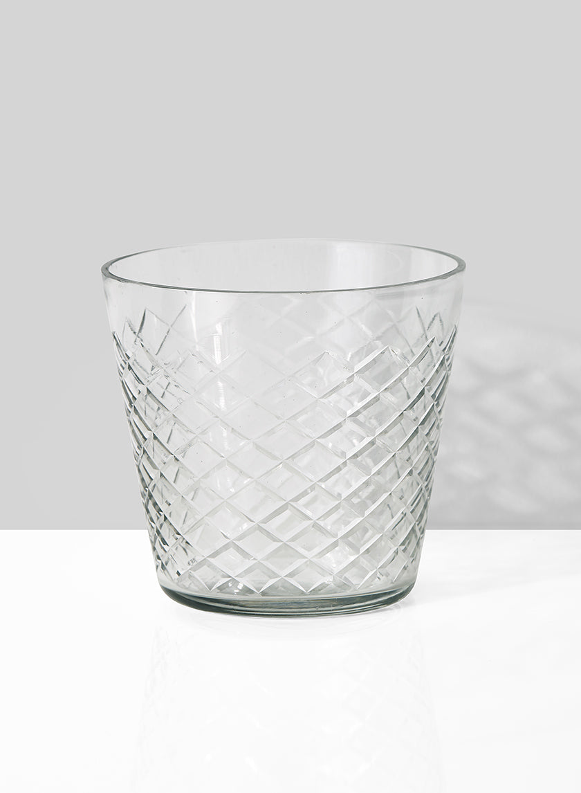 3.75in Tall Diamond Cut Glass Vase Decor Jamali-garden