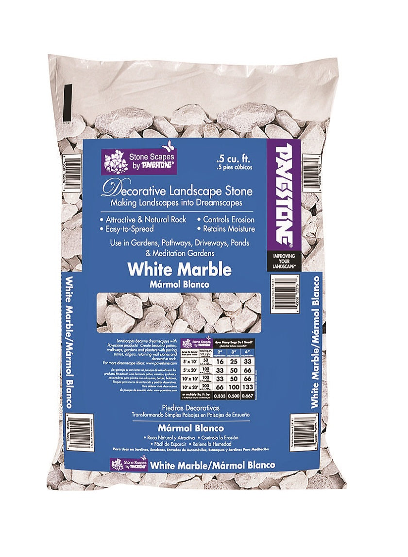 1/2 Cuft White Marble Chip Bag Decor Jamali-garden