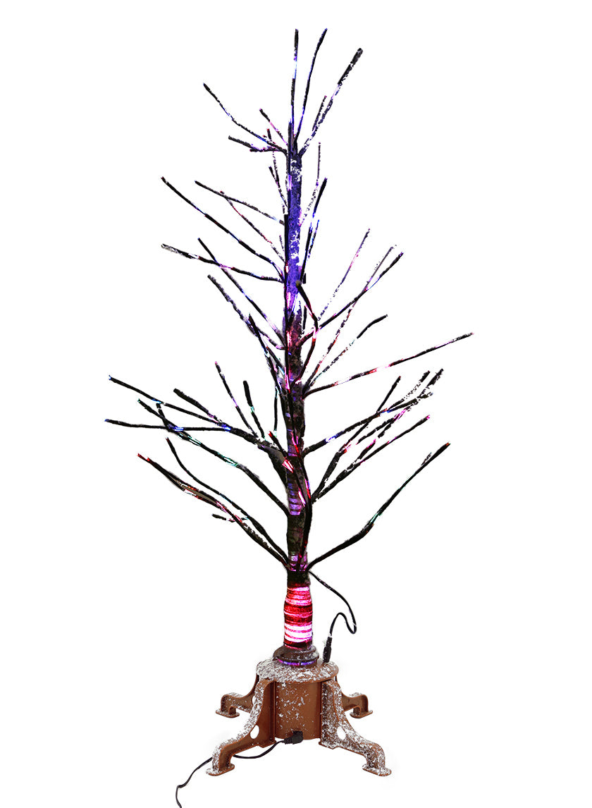 36in Tall Snowy Branch Christmas Tree With Warm White L.E.D Light Tips Decor Jamali-garden