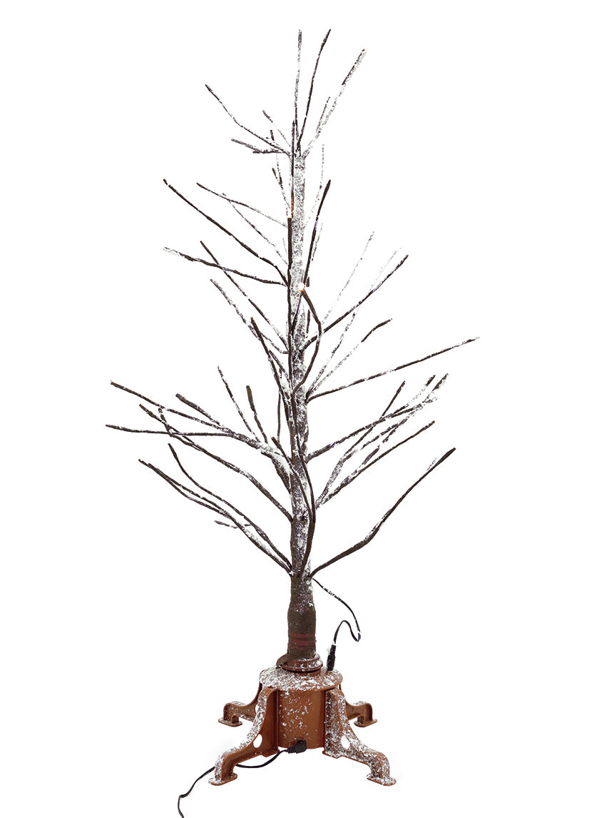 36in Tall Snowy Branch Christmas Tree With Warm White L.E.D Light Tips Decor Jamali-garden