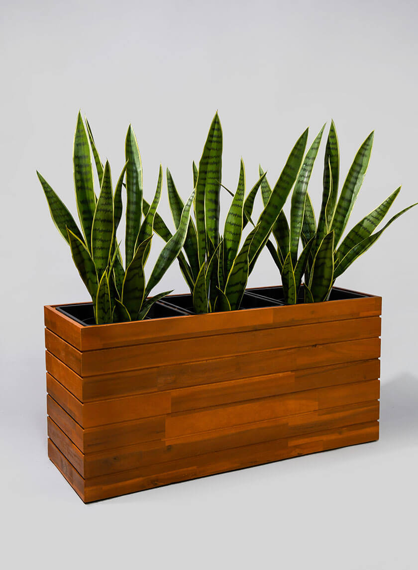 32.5in Long Dai Acacia Wood Planter Box Decor Jamali-garden