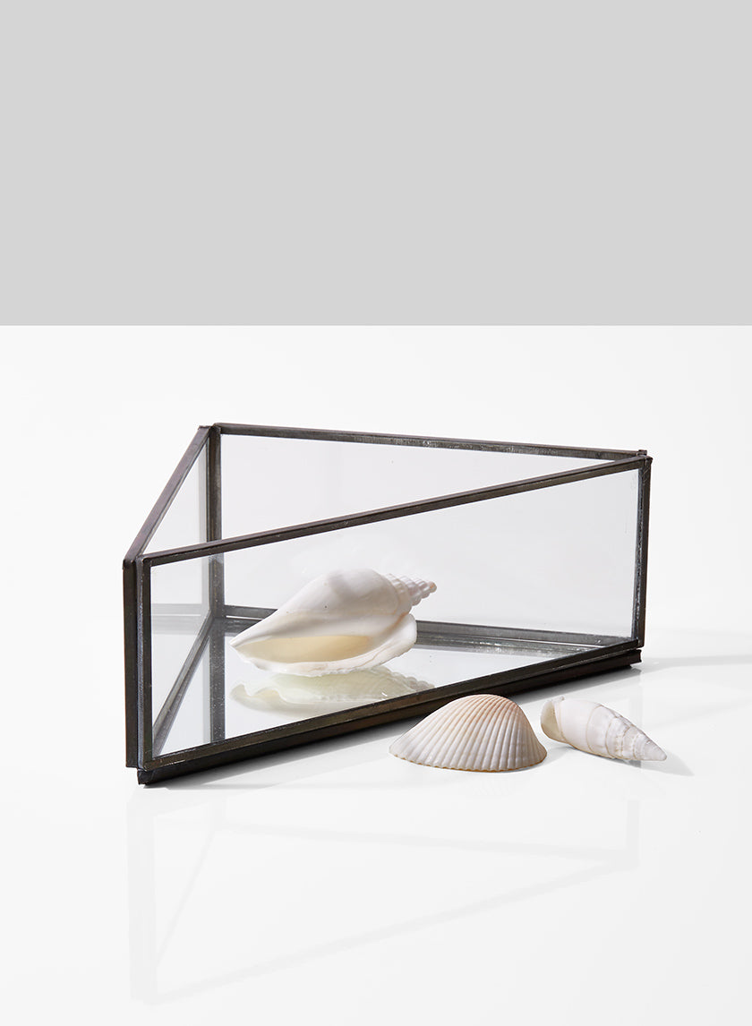 8in Long Mirror Bottom Triangle Tray Decor Jamali-garden