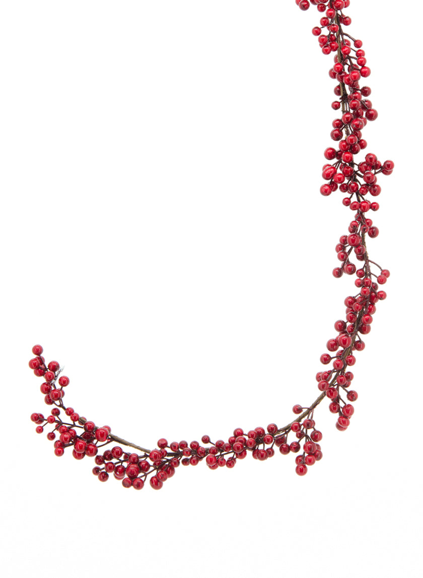 5ft Long Deep Red Berry Garland Decor Jamali-garden