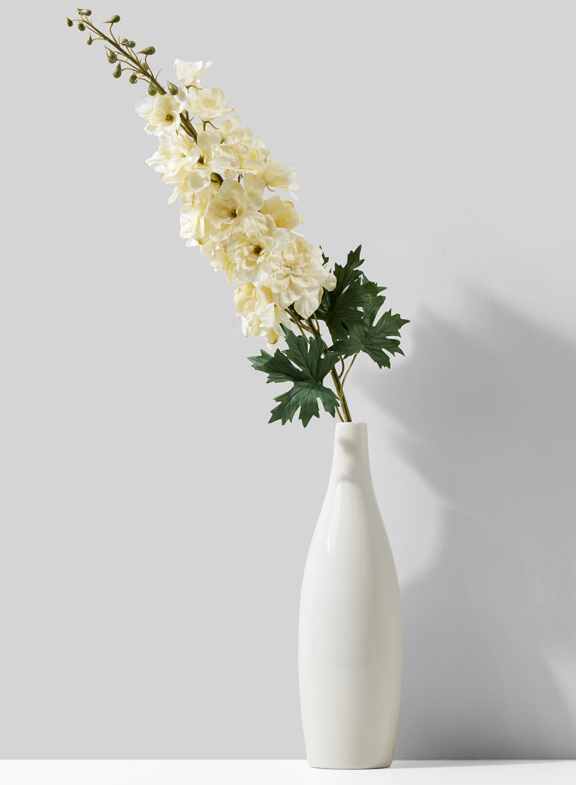 12.5in Tall White Porcelain Bottle Vase Decor Jamali-garden