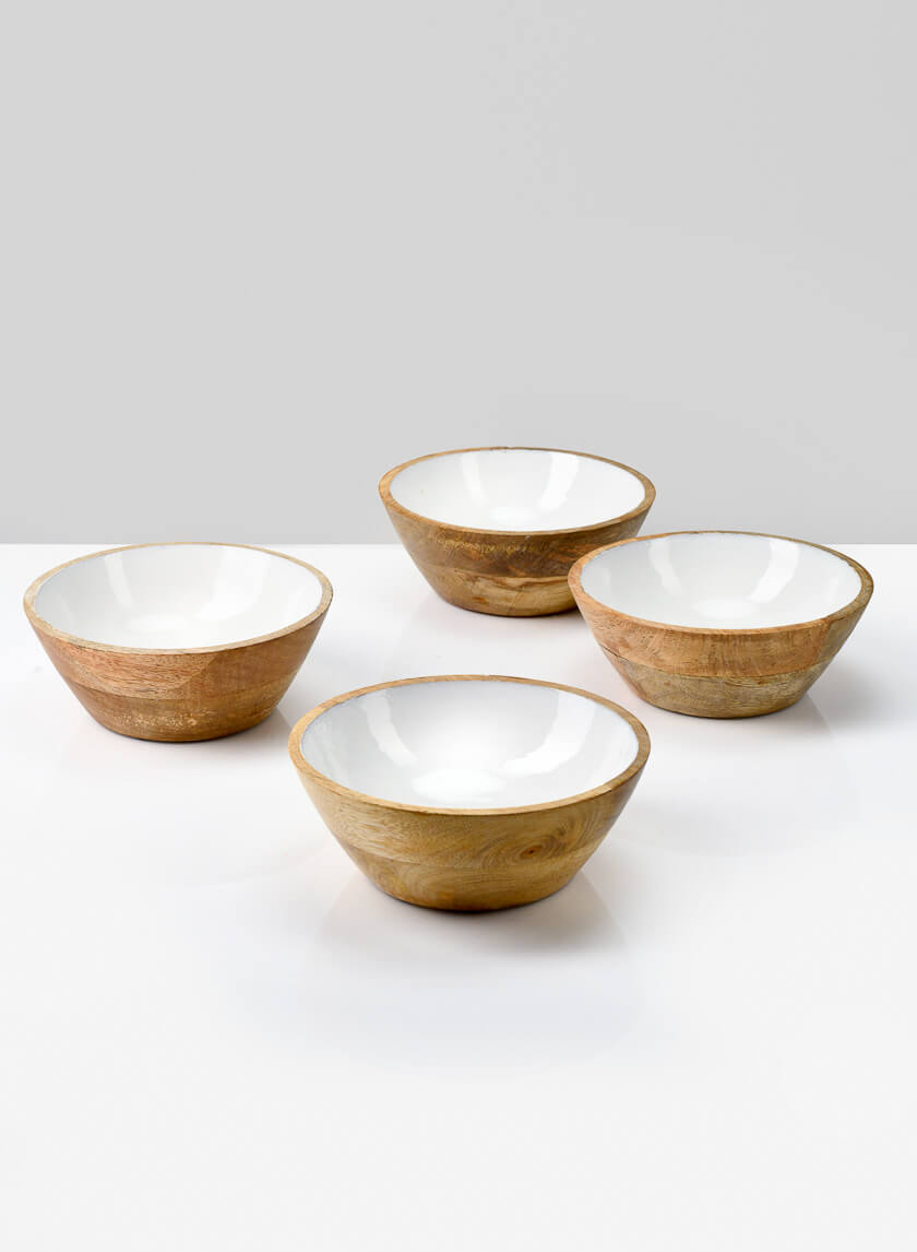 6in Wide Bombay Enameled Wood Bowl Decor Jamali-garden