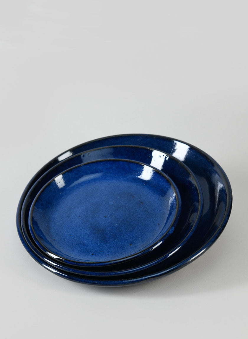 Falling Blue Ceramic Saucers Decor Jamali-garden