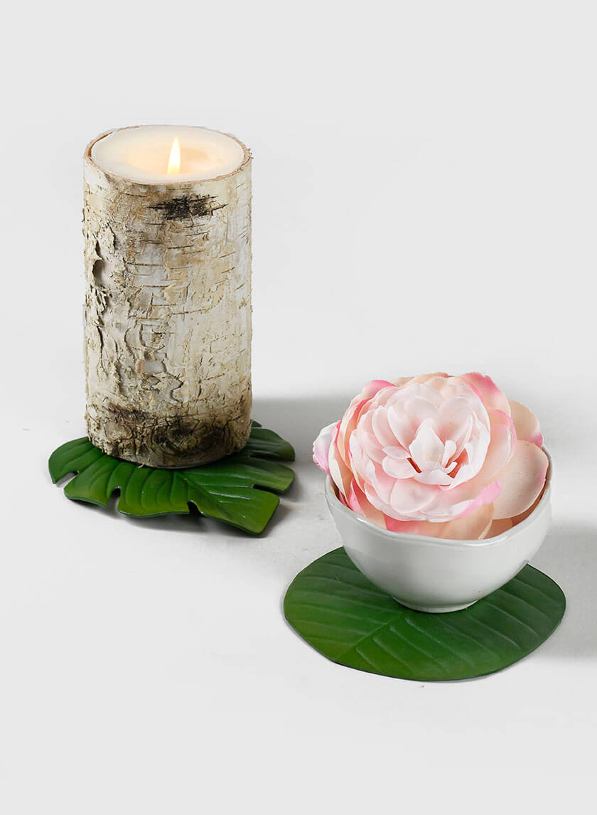 5in Long Monstera Leaf Coaster Decor Jamali-garden