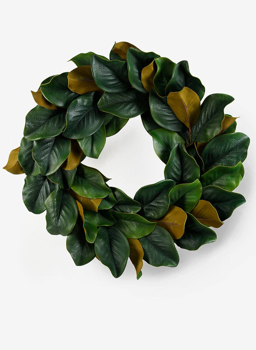 24in Wide Magnolia Wreath Decor Jamali-garden