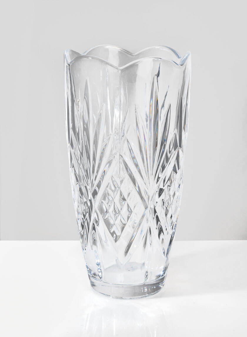11.75in Tall Festonne Petillant Classic Glass Vase Decor Jamali-garden