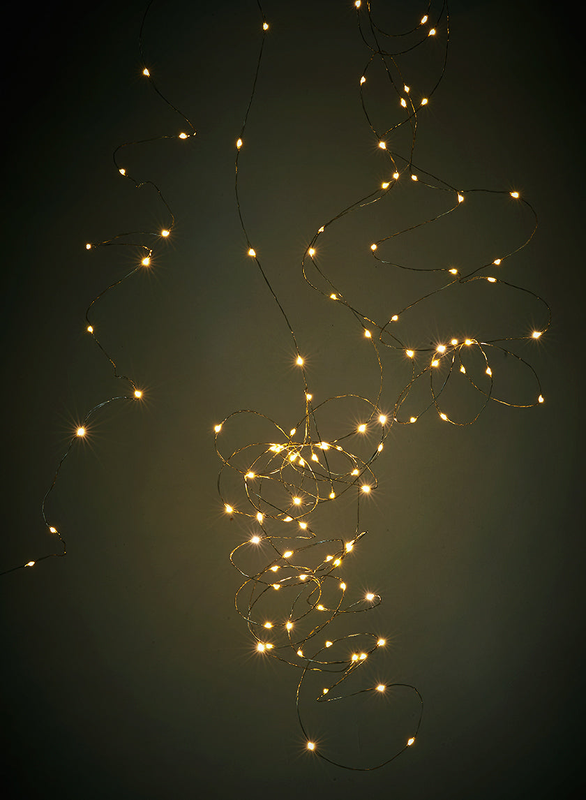 30ft Long 100 Flashing Warm White LED Naked Wire Lights Decor Jamali-garden